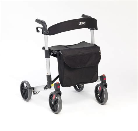 Drive X Fold Rollator 4 Wheeled Walker Lightweight Walking Mobility Aid