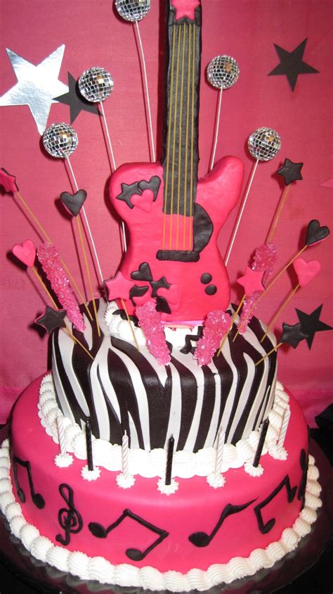 Rock Star Birthday Cake Idea For Girls Party In Pink Delicious Who