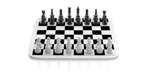 3d Rendering Chess Set On A Chessboard Stock Illustration