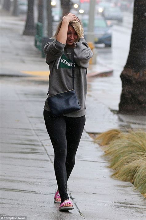 Kaley Cuoco Has A Bad Hair Day Thanks To Los Angeles Wet Weather