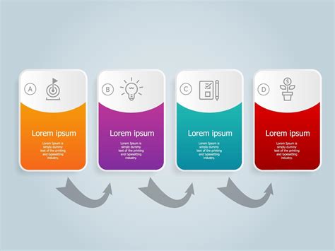 Horizontal Business Infographics Template Design With Icons 4 Steps Or