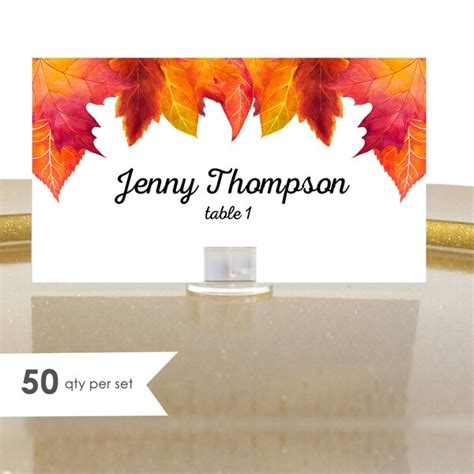 Autumn Place Cards Etsy