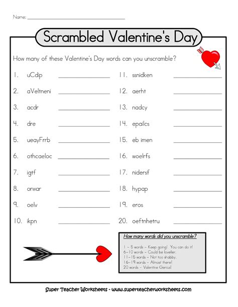 Free Valentines Day Word Games Printable