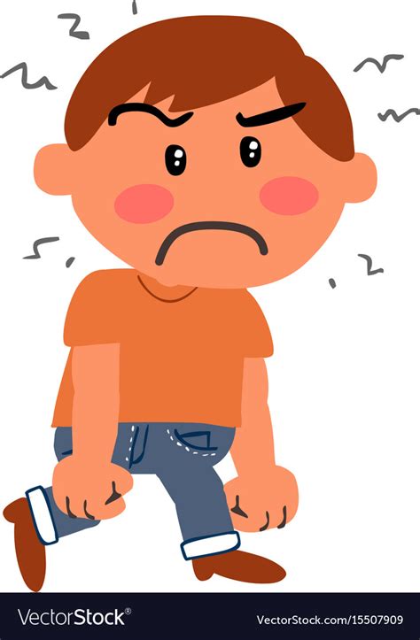 Cartoon Character Boy Angry Royalty Free Vector Image