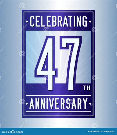 47 Years Celebrating Anniversary Design Template 47th Logo Vector And