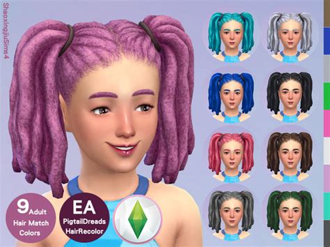 The Sims Resource Kid Ep08pigtaildreads Hair Recolor