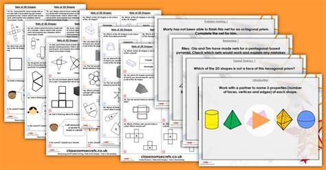 2d shape taboo game (chelsey wilson) shape prefixes (lisa baker) doc; Nets of 3D Shapes Homework Extension Year 6 Properties of Shape | Classroom Secrets