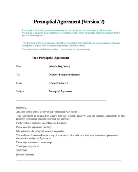 prenuptial agreement form fillable printable  forms handypdf