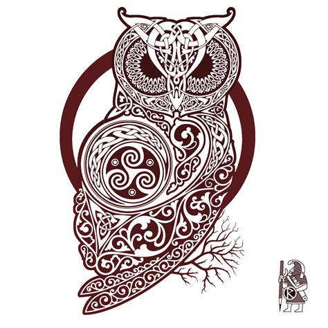 Celtic Owl By Raidho Celtic Owl Tattoo Norse Tattoo Celtic Tattoos