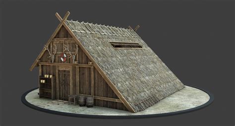 3d Medieval Viking House Model Turbosquid 1397365 Viking House