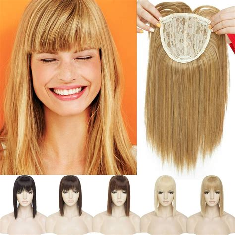 Sego Clip In Hair Topper With Bangs Synthetic Straight Wiglets For Women Hair Extensions For