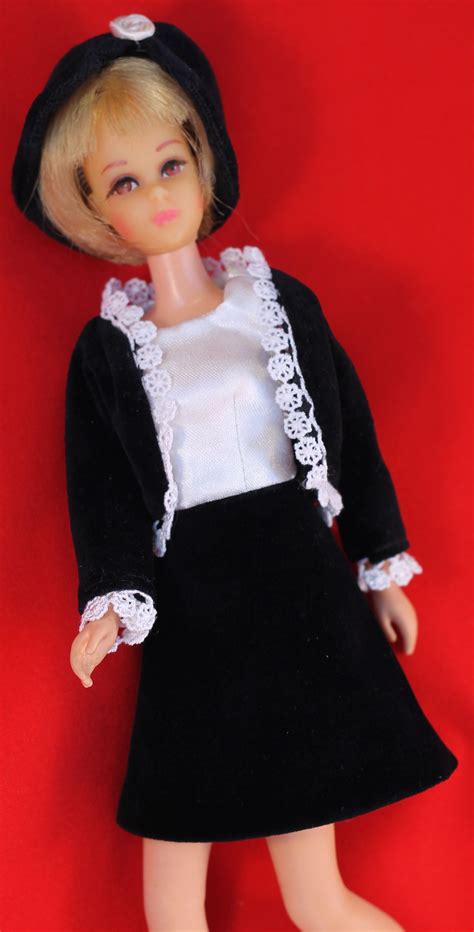 Francie Japan Black Velvet Suit Reproduction Barbie Doll Clothing