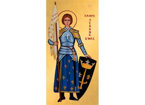 Icon Of Saint Joan Of Arc With Coat Of Arms Christian Shop