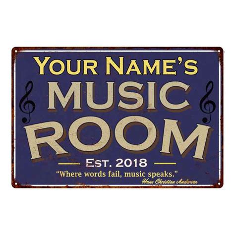Personalized Music Room Sign Wall Decor T Red Metal Piano Etsy