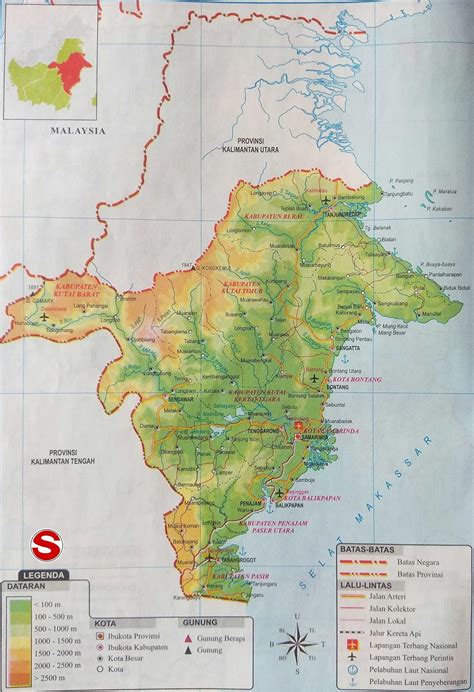 Peta Kalimantan Timur Lengkap Dengan Nama Kota Lamudi