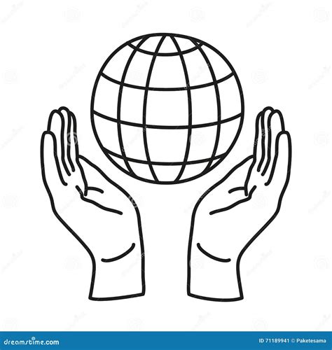 Two Hands Holding Earth Stock Vector Image 71189941