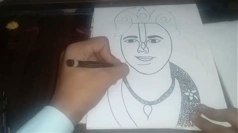 How To Draw Lord Vishnu Full Detailed Video Step By Step Vishnu Drawing