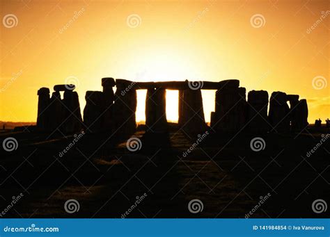 Stonehenge Mysterious Monument In Sunset Stock Photo Image Of Ancient