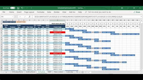 Production Schedule Template Excel Addictionary