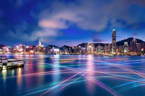 Hong kong city night, lighted city photo, reflections, buildings. Top 5 Clubs in Hong Kong