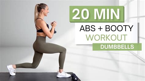 20 Min ABS AND BOOTY WORKOUT With Dumbbells Legs Glutes And Core