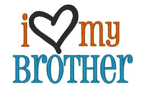 I Love My Brother Instant Download Machine Embroidery Design Etsy Uk