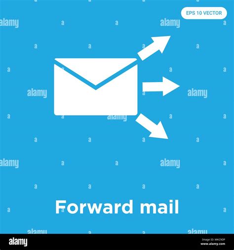Forward Mail Vector Icon Isolated On Blue Background Sign And Symbol