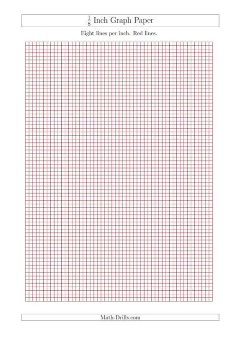 The 18 Inch Graph Paper With Red Lines A4 Size Red Math Worksheet