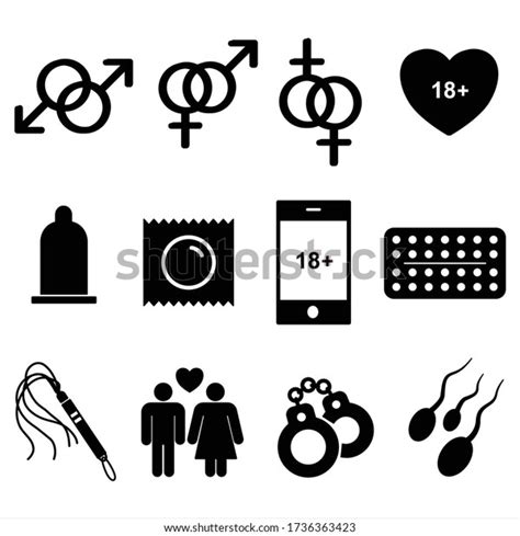 Drawing Sex Icon Set On White Stock Vector Royalty Free 1736363423