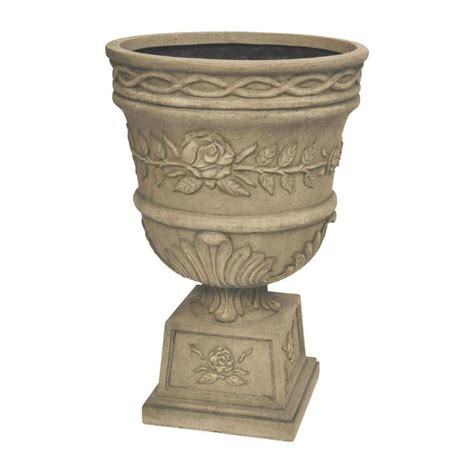 Mpg 26 In H Granite Cast Stone Fiberglass Rose Urn Pf7648sag The