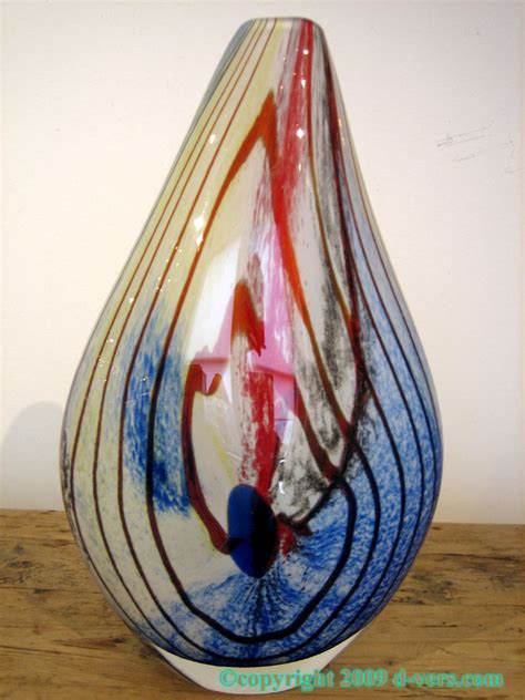 Murano Art Glass Vase Of Multi Colored Glass 20th Century Italian Circa 1940 Moser Glass