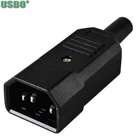 Black Ce 10a 250v Iec320 C13 C14 Male Female Plug Rewirable Pdu Ups