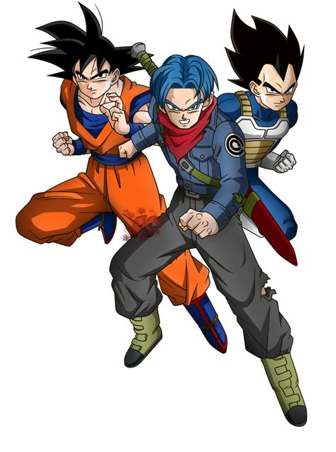 Goku Trunks Y Vegeta Render Dragon Ball Super By Fradayesmarkers On Deviantart Trunks Super