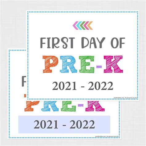 Editable First Day Of Pre K Signs Printable