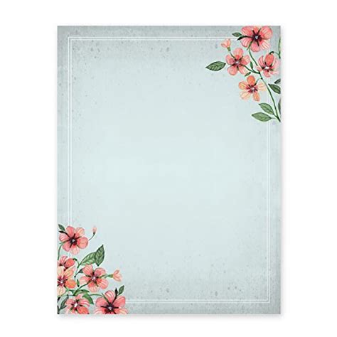 100 Stationery Writing Paper With Cute Floral Designs Perfect For