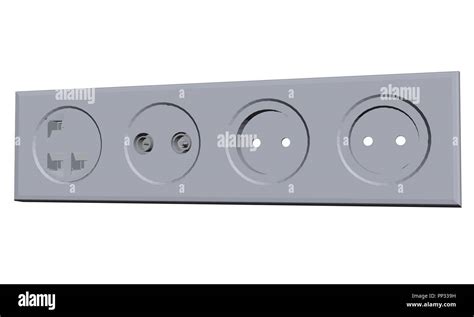 Vector Illustration Of Various Types Of Electrical Outlets Isolated