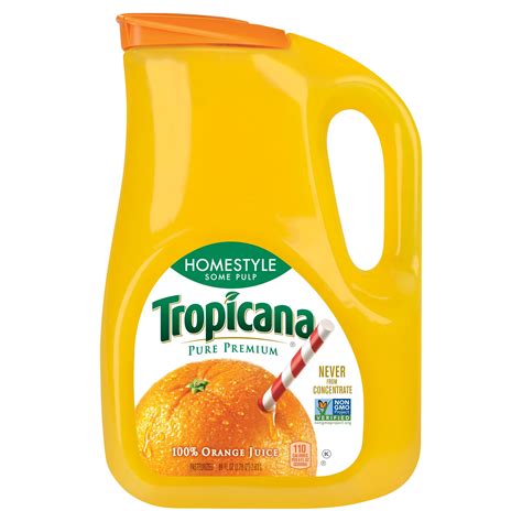 Tropicana Pure Premium Homestyle 100 Juice Orange Some Pulp 89 Fl Oz
