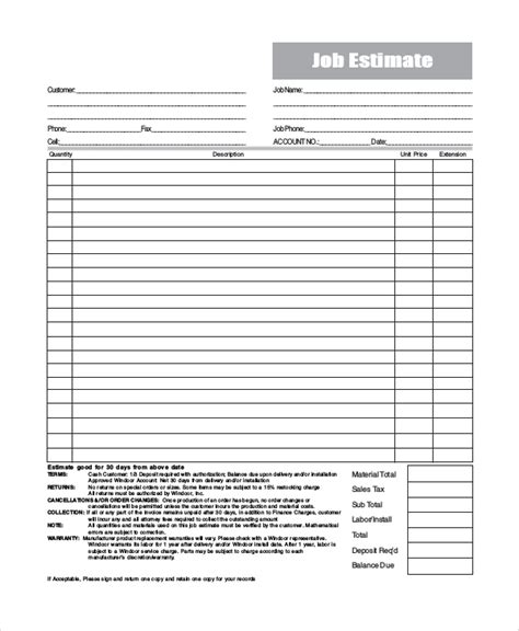 Construction Blank Free Printable Bid Proposal Forms Free Printable