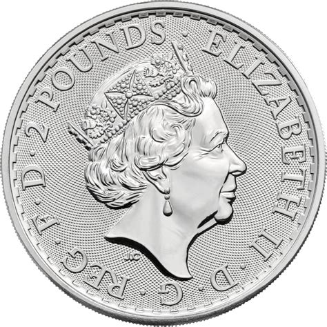 2 Pounds Elizabeth Ii 5th Portrait 1 Oz Fine Silver Royaume Uni