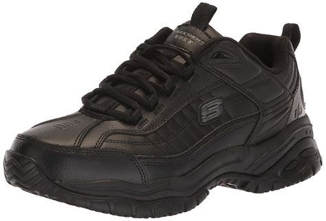Skechers Mens 76759ew Leather Steel Toe Lace Up Safety Shoes Black