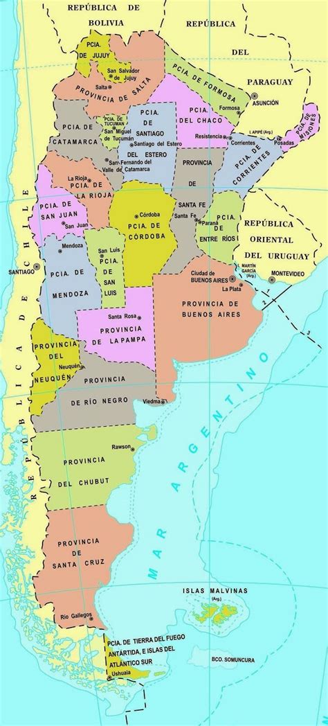 Infoplanetas Mapa De La República Argentina Con Div Política Incluye
