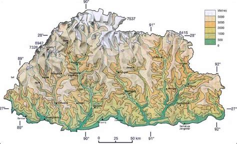 Topographic Map Of Bhutan Bhutan Topographic Map Map