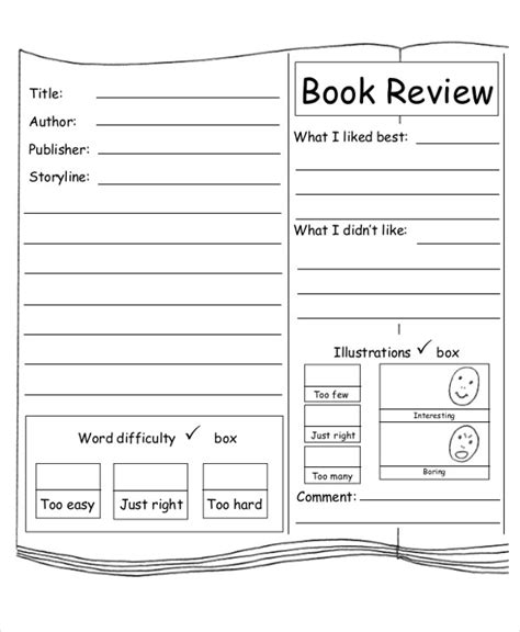 Free Printable Book Review Worksheets Printable Templates