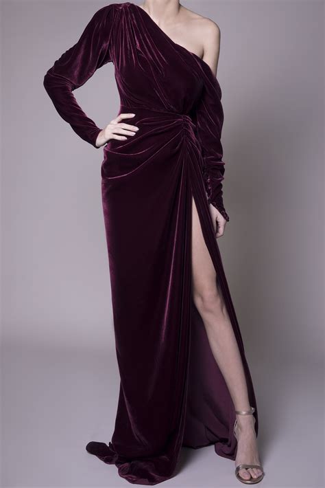 Naked Shoulder Velvet Gown Rhea Costa Shop My XXX Hot Girl