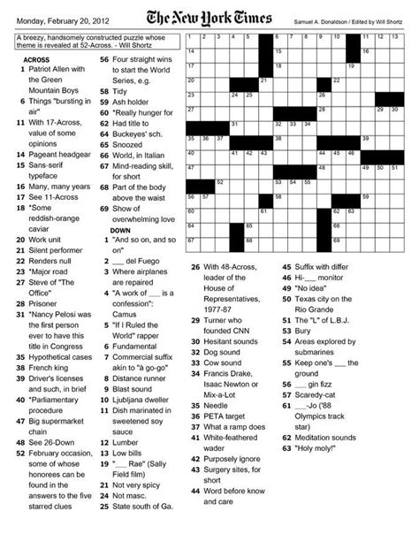 State facts crossword puzzle (includes an answer key). 11 Remarkable Crosswords for New Solvers | Crossword, Free printable crossword puzzles ...