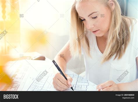 Young Blonde Architect Image And Photo Free Trial Bigstock
