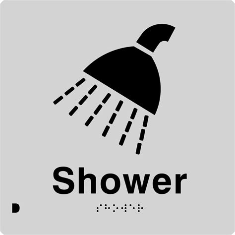 Shower Room Sign W Braille S Silver Free Shipping Scllocks