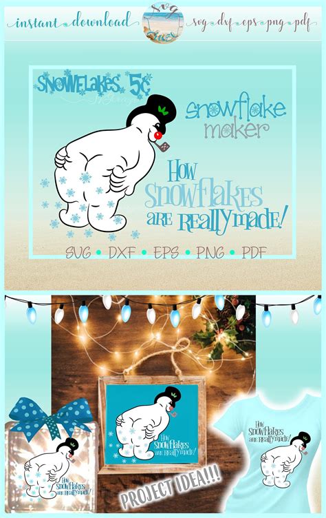 How Snowflakes Are Really Made Snowman Funny Quote Svg Files Etsy