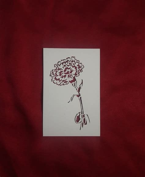 Carnation Stencil Multiple Sizes To Choose From Etsy