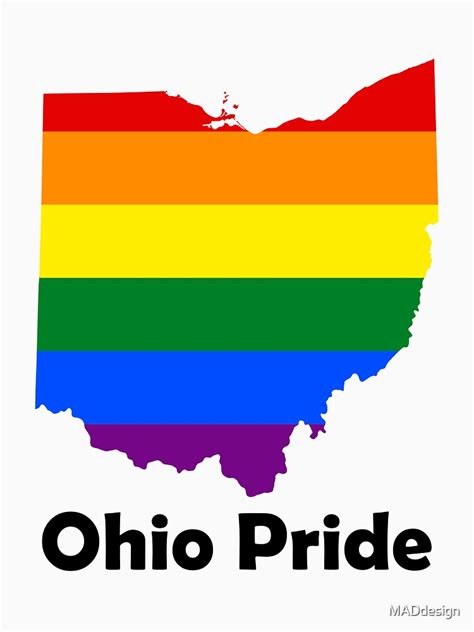 Ohio State Gay Pride Flag Map Unisex T Shirt By Maddesign Redbubble